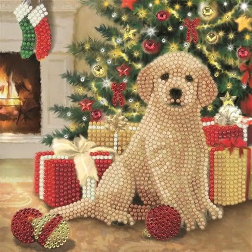 Activité DIY Noël Peinture Diamant Jonotoys Carte de vœux chiots mignons