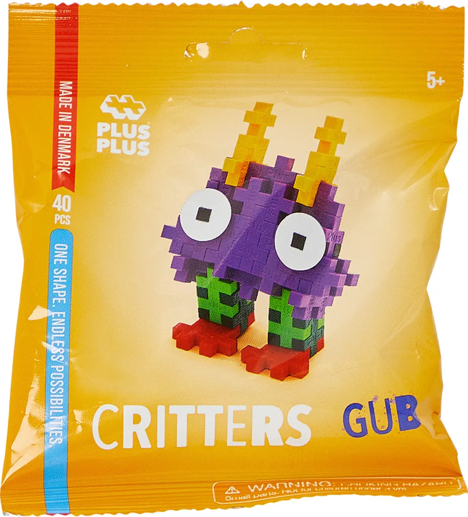 Plus-Plus Monster Critters Sachet Jaune - Jeu de Construction Créatif 15 pcs