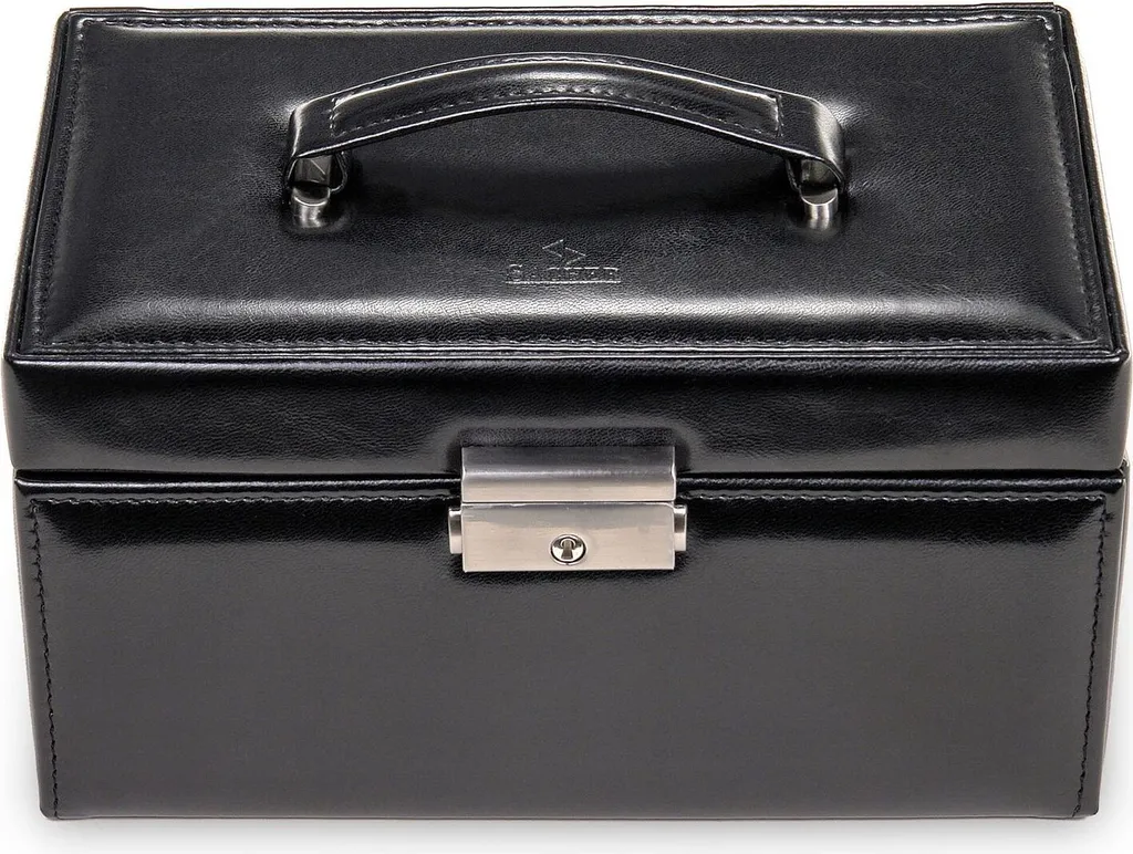 Sacher Eva New Classic: Bauletto Portagioie in Pelle Nera Handmade