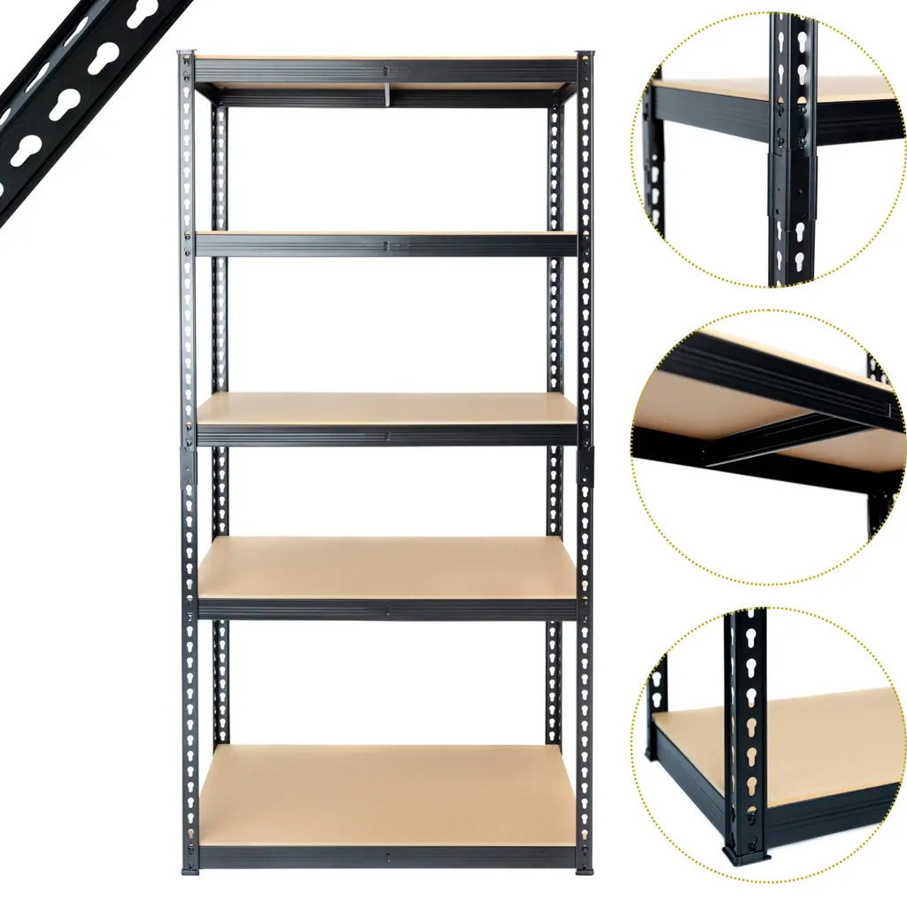 Étagère de Garage en Acier et MDF 1400kg Rayonnage de Stockage Modulable