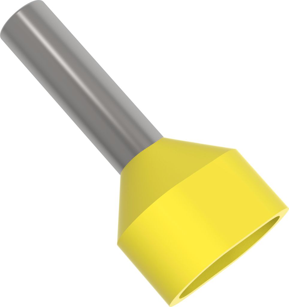 50 AUPROTEC Twin Aderendhülsen 6 mm² isoliert gelb Kabel Doppelhülsen