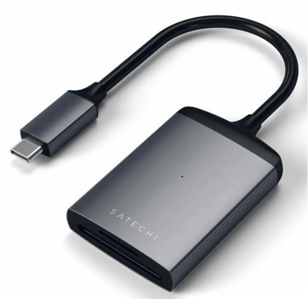 Lecteur SD Satechi UHS-II Aluminium USB-C - Transfert 4K Ultra Rapide Gris