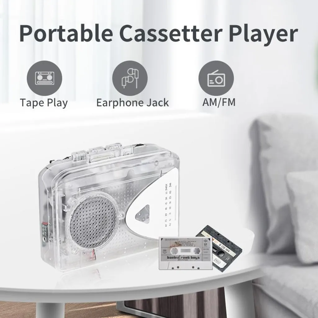 Lecteur de cassettes Walkman portable avec radio AM/FM et haut-parleur
