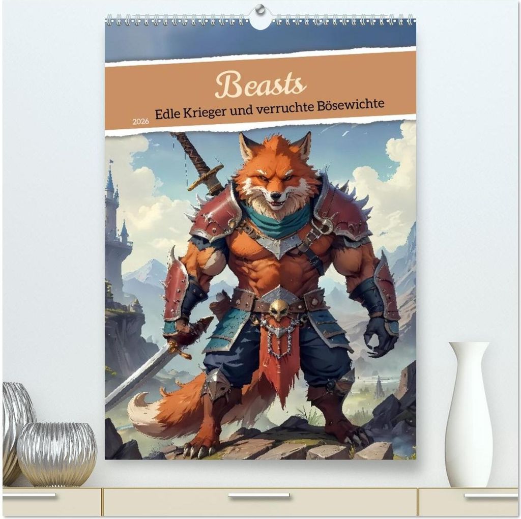 Beasts - Edle Krieger und verruchte Bösewichte (hochwertiger Premium Wandkalender 2026 DIN A2 hoch), Kunstdruck in Hochglanz