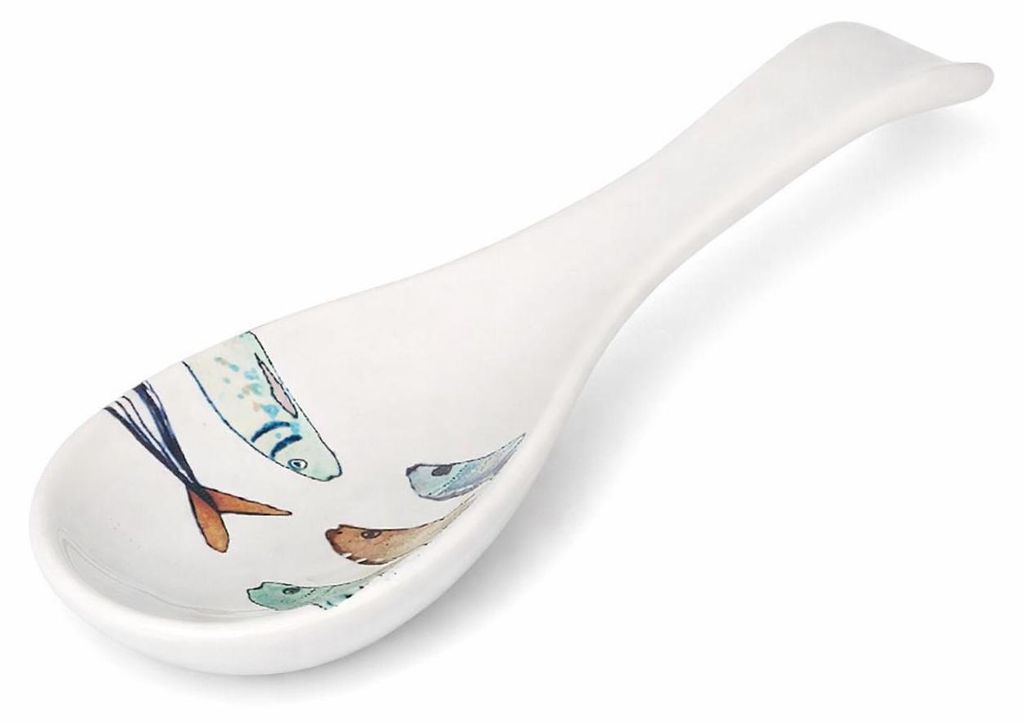 Teller, mediterran mit Sardinen-Motiv | Maritime Produktbild 