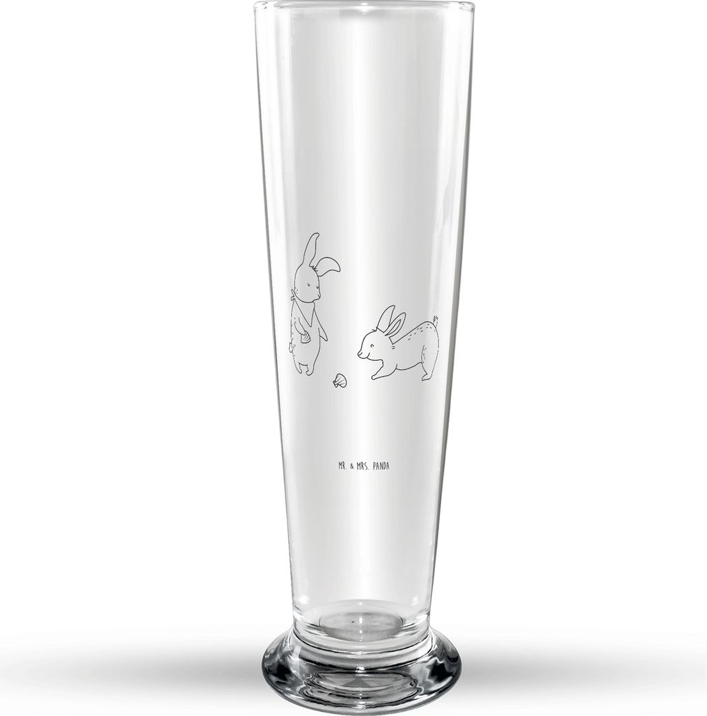 Mr. & Mrs. Panda Bierglas Hasen Muschel - Transparent - Geschenk, Bierbecher, Glasbecher, Muscheln, Trinkglas, Glasbierglas, BFF, Strand, Ferien, U...