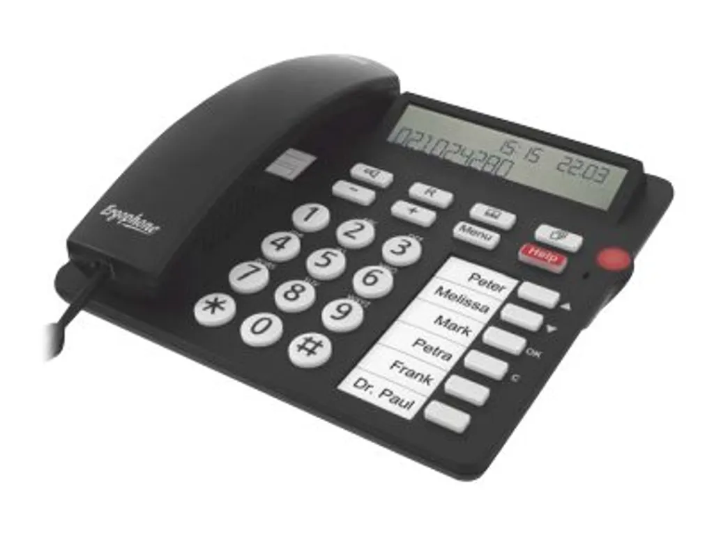 Tiptel 1081000 - Telefono analogico - Cornetta con filo - Vivavoce - Identificazione del chiamante - Nero - 2