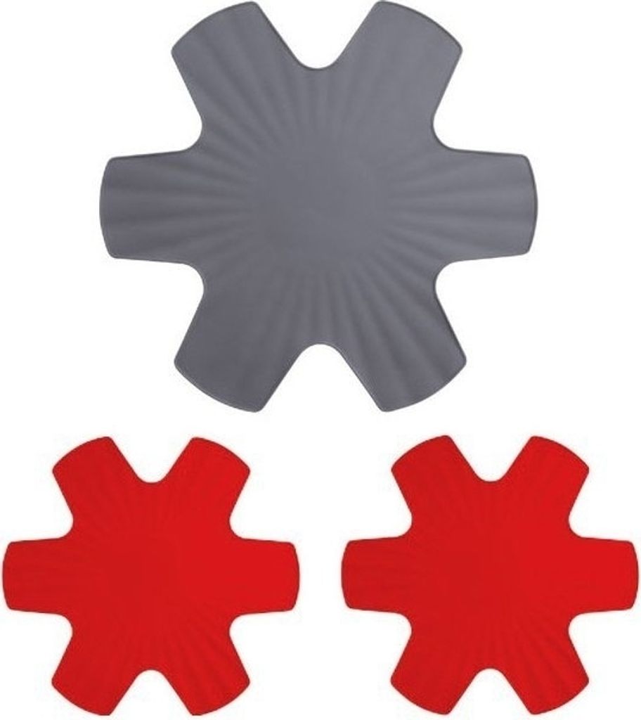 Woll, WOLL Set Pfannenschutz 2 rot 35 cm, 1 grau 40 cm