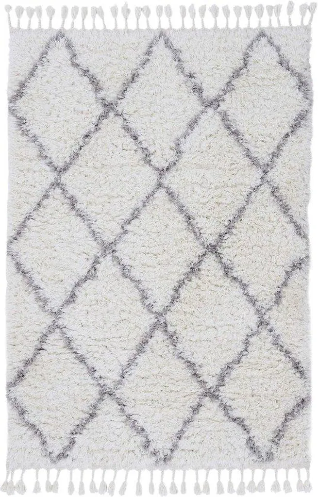 Tapis de salon blanc lavable Eddystone 120 x 170 cm ambiance cocoon