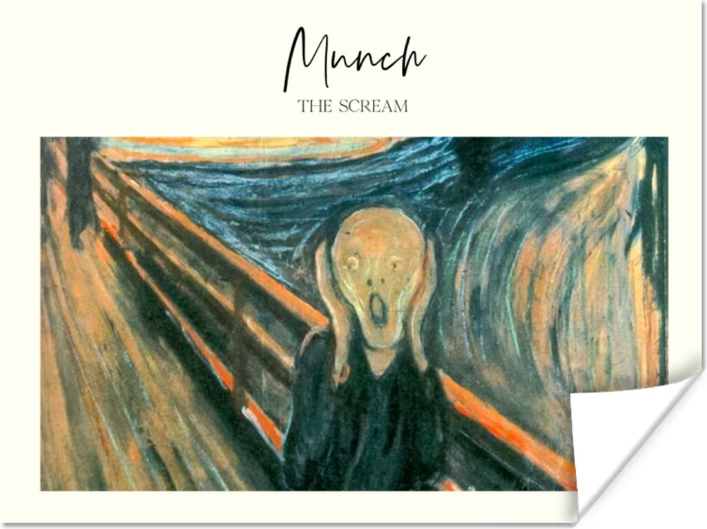 MuchoWow Poster Kunst - Munch - Der Schrei 80x60 cm - Kunst für zu Hause