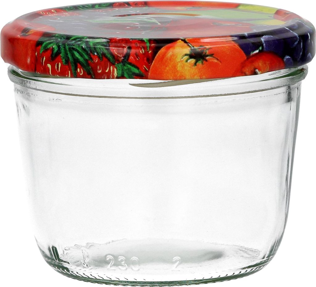 MamboCat 40er Set Sturzgläser 230 ml mit Obst Dekor Deckel Produktbild 7