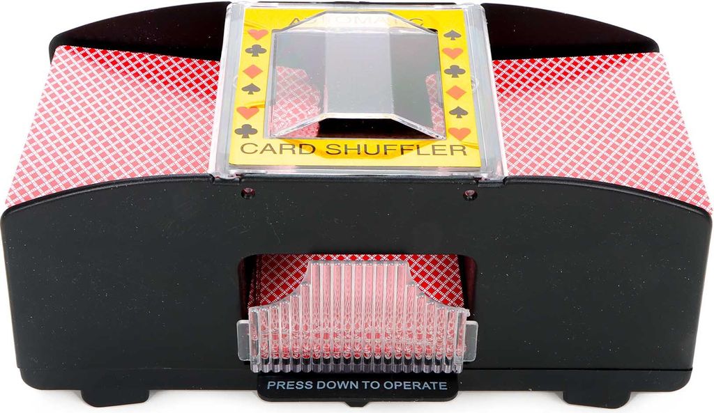 Automatischer Kartenmischer für 1 bzw. 2 Spielkarten-Decks, einfache Bedienung, batteriebetrieben, Kunststoff, Größe (BxHxT) ca. 20,8 x 10 x 11,...