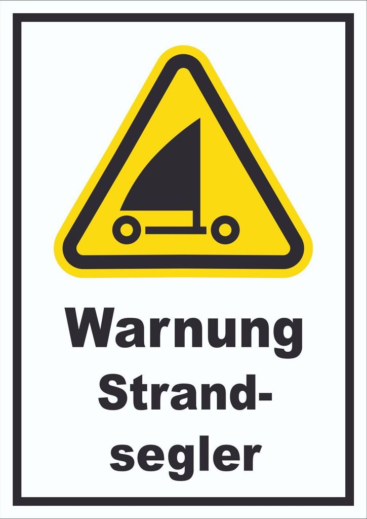 Schild Warnung Strandsegler A1 (594x841mm)