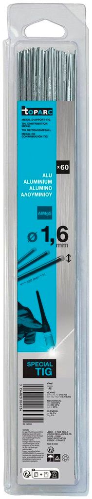 WIG Schweißstäbe Alu AlMg5 Ø 1,6 mm 60 Stück 1,6 mm - 330mm - Blister 0,33kg