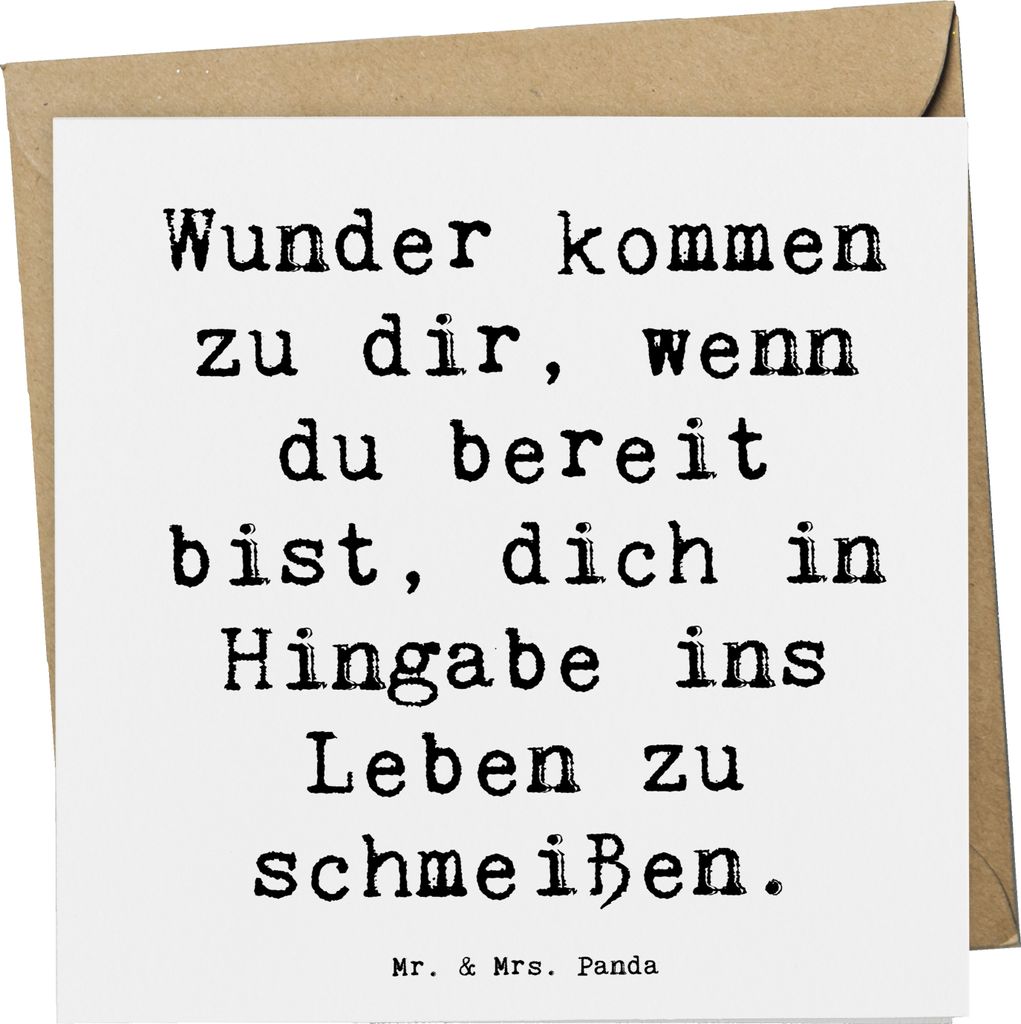 Mr. & Mrs. Panda Grußkarte Spruch Wunder Hingabe - Weiß - Geschenk, Glückwunschkarte, Ansporn, Magische Momente, Klappkarte, Zitat, Gefühl, Abe...