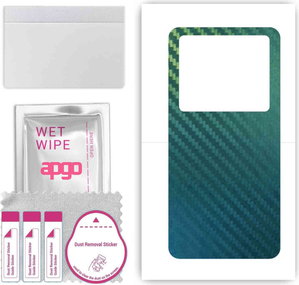 apgo Rückseite Schutzfolie, Skin, kompatibel mit Vivo X80 Pro, Hinten Displayschutzfolie aus Vinylfolie, kratzfest, einfache Montage - Kohlenstoff...