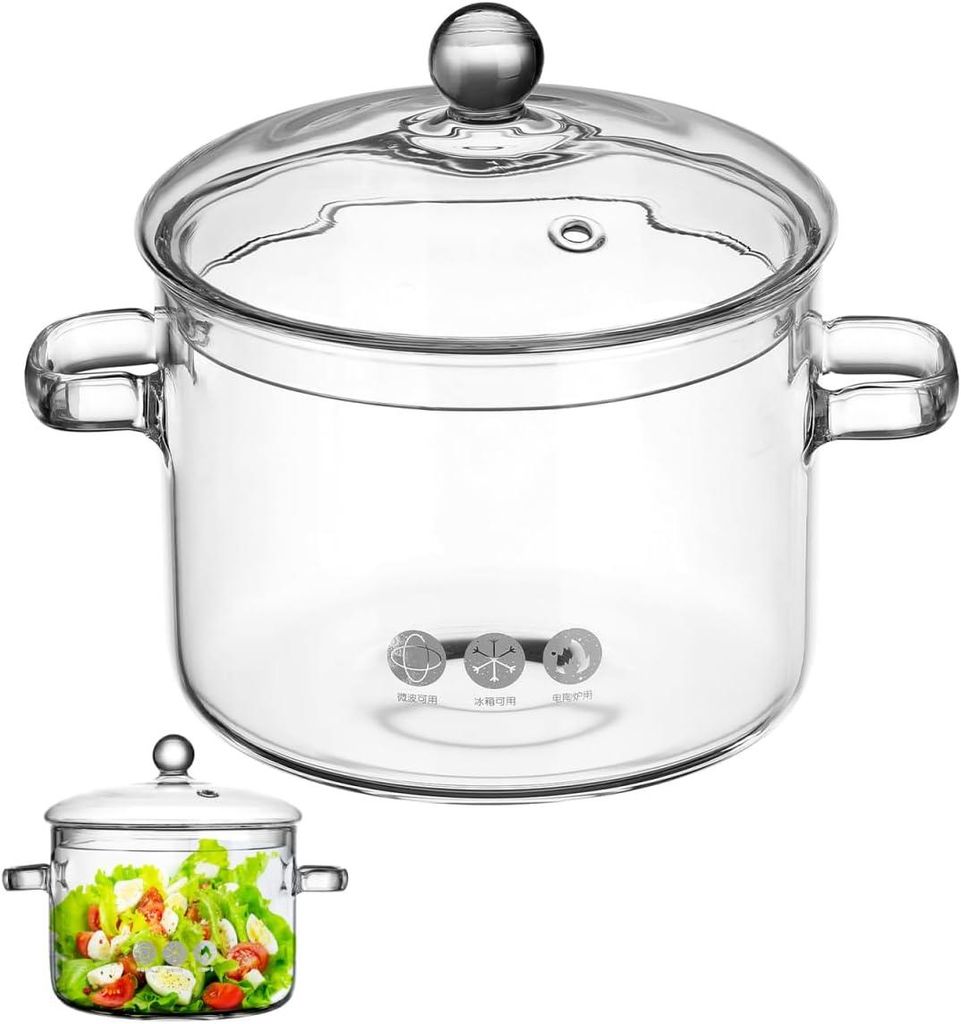 Glas Suppentopf Aus Borosilicat Kochtopf Für Küche Produktbild 