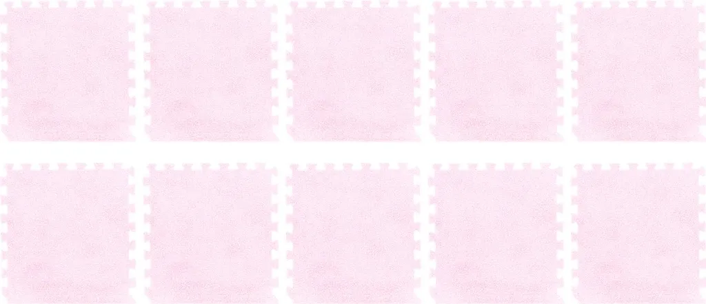 Set 10 Tappetini Puzzle Peluche Rosa 30x30cm | Morbida Schiuma EVA