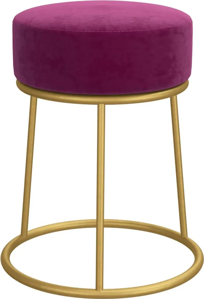Tabouret de Coiffeuse Velours Violet - Siège d'Appoint Chambre Chic