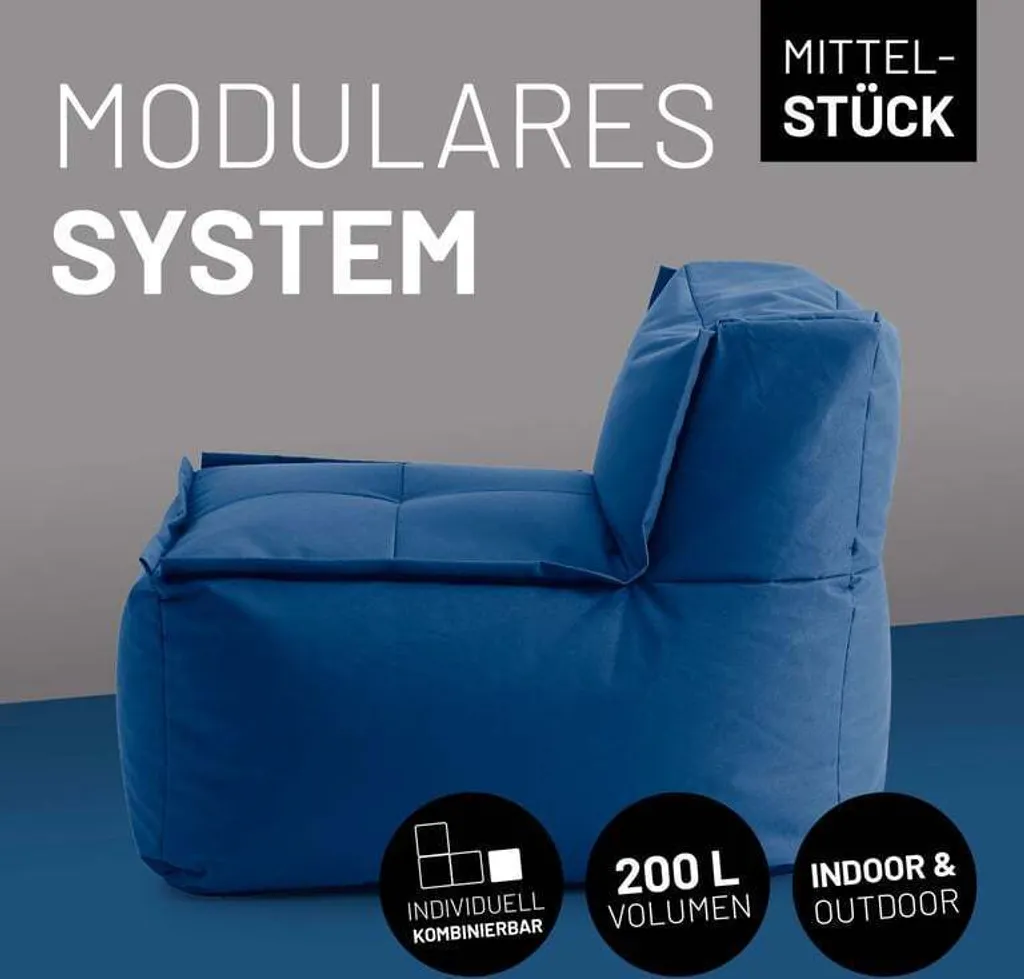 Siège Central de Salon Modulable 200L Bleu Marine Idéal Petit Espace