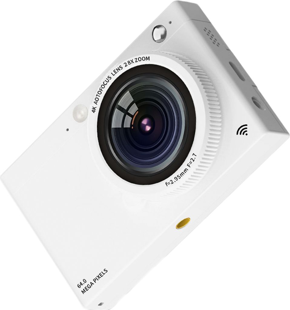 Tragbare 4K CCD-Digitalkamera, WiFi-Digitalvideokamera, 64 MP, 2,83 Zoll IPS-Bildschirm, manueller/automatischer Fokus, 28-facher Digitalzoom, inte...