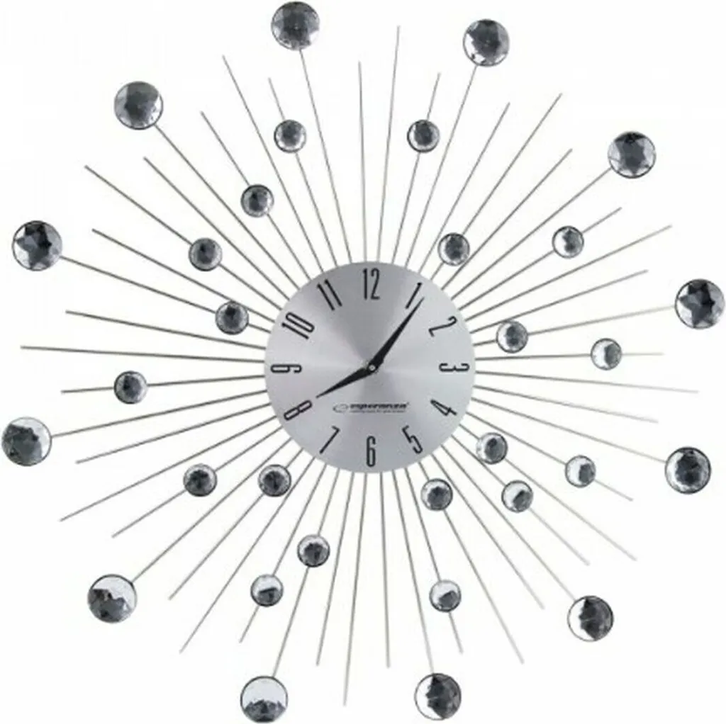 Horloge murale ronde en inox pour cuisine et salon moderne Esperanza