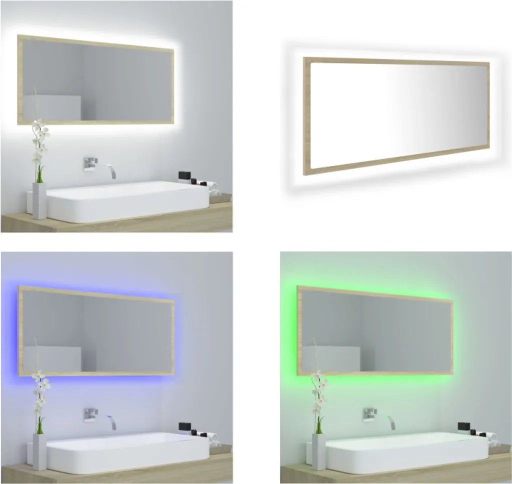 Offerta Specchio Bagno LED 100x37 Rovere Sonoma - vidaXL Online