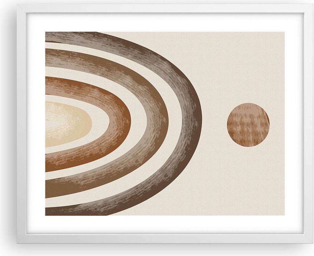 Gerahmtes Poster - Weißer Rahmen - Stück geometrisch Boho - 50x40 cm - Wand Bild - Wanddeko - Wandbilder - Kunstposter - Wandposter - Bilderrahme...
