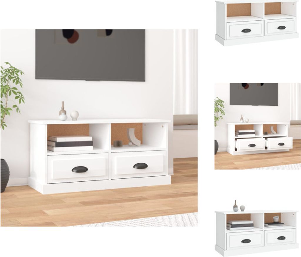 vidaXL TV-Schrank Hochglanz-Weiß 93x35,5x45 cm Produktbild 
