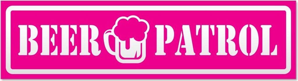 Kiwistar - Autoaufkleber - Pink - 20 x 5,3 cm - Beer Patrol invertiert - Hinweis Aufkleber Sticker für Auto, Kfz, Fahrrad, PKW, LKW