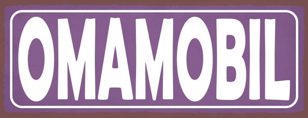 vianmo Blechschild 10x27 cm Omamobil lila