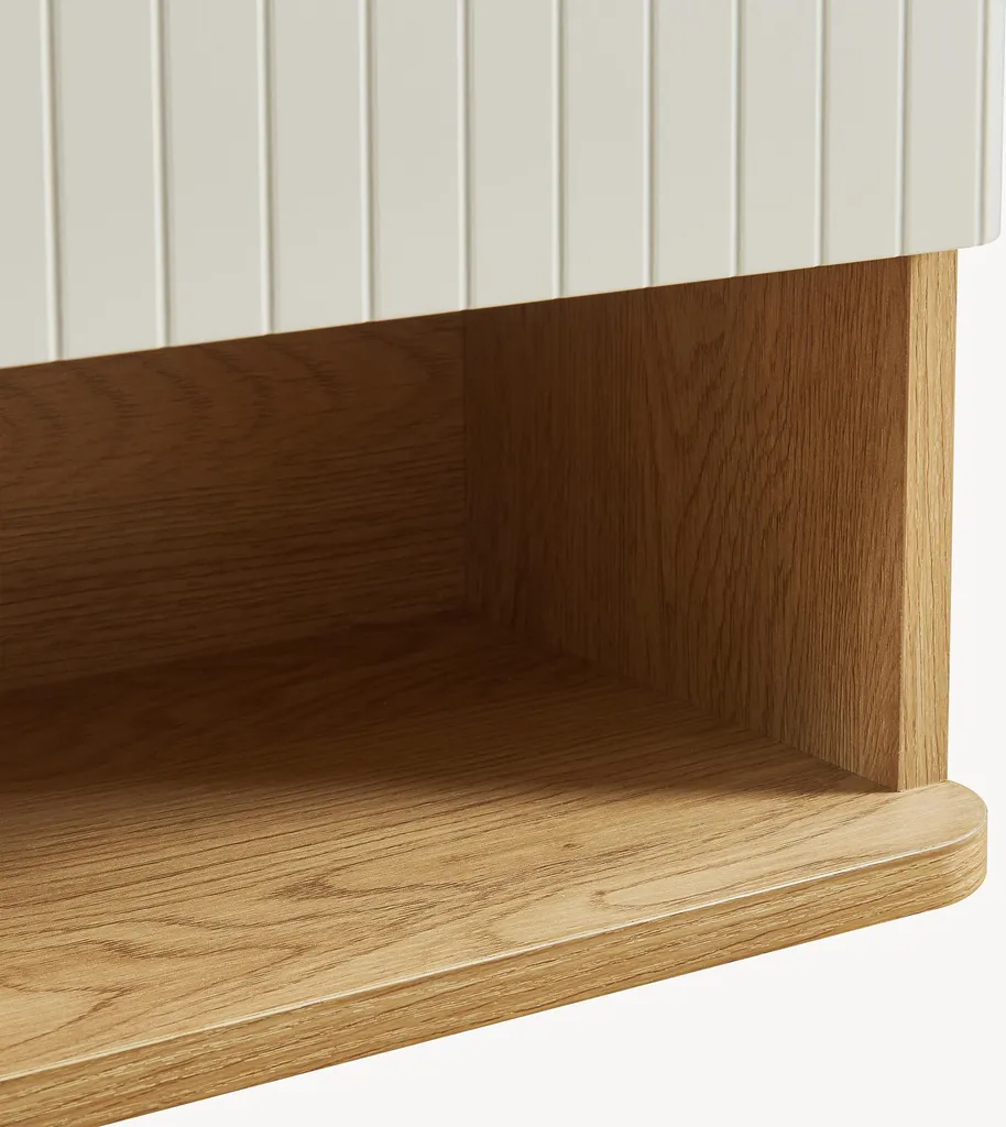 Armoire murale pour petits espaces 50cm chêne sable : rangement fermé - 12