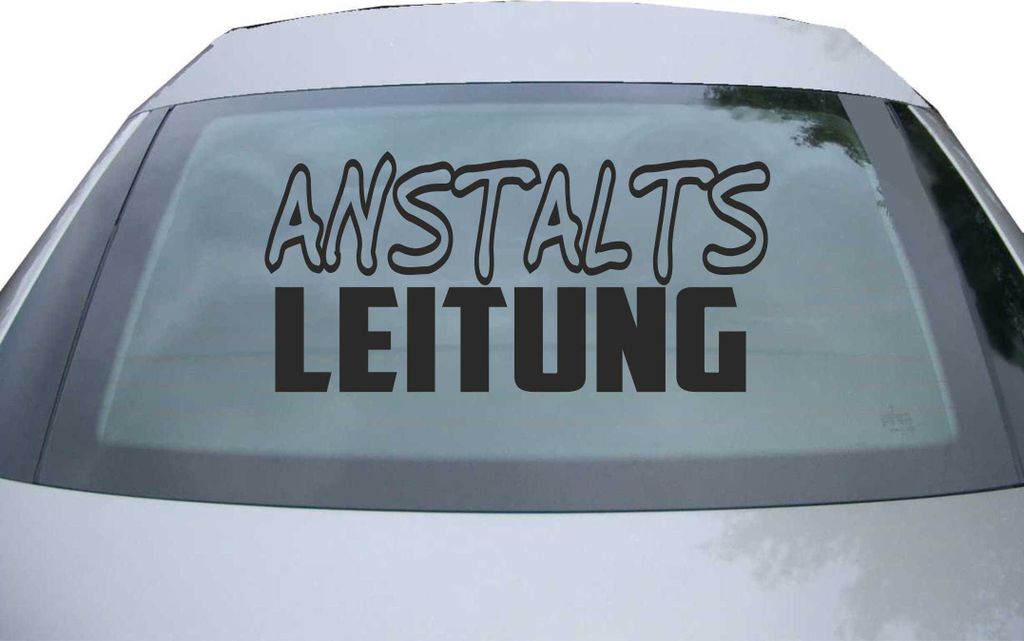 Indigos UG - Aufkleber Heckscheibe & Motorklappe DE6191 - schwarz - 600x285 mm - anstalts leitung - Auto Scheiben Fenster Heckklappe Tuning Racing ...