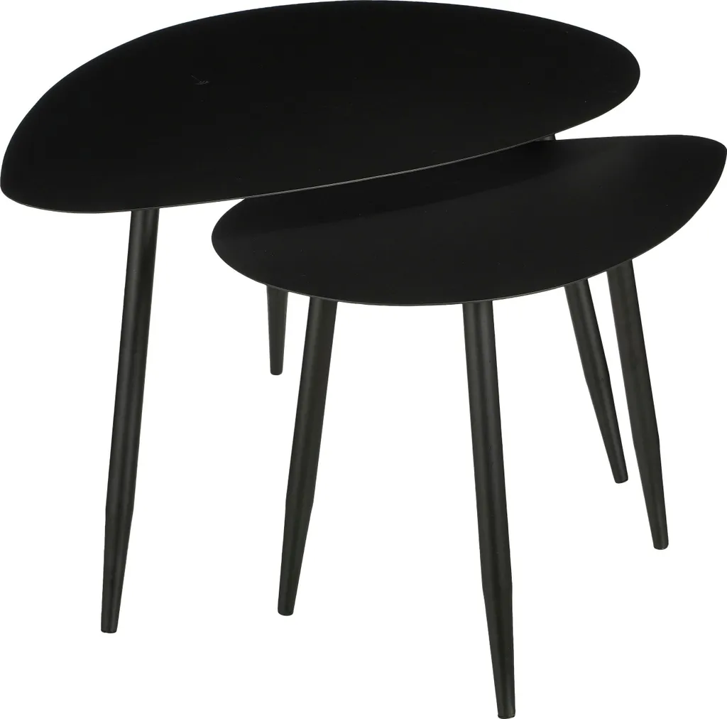 Tables basses gigognes rectangulaires en métal noir Mica Decorations Jans