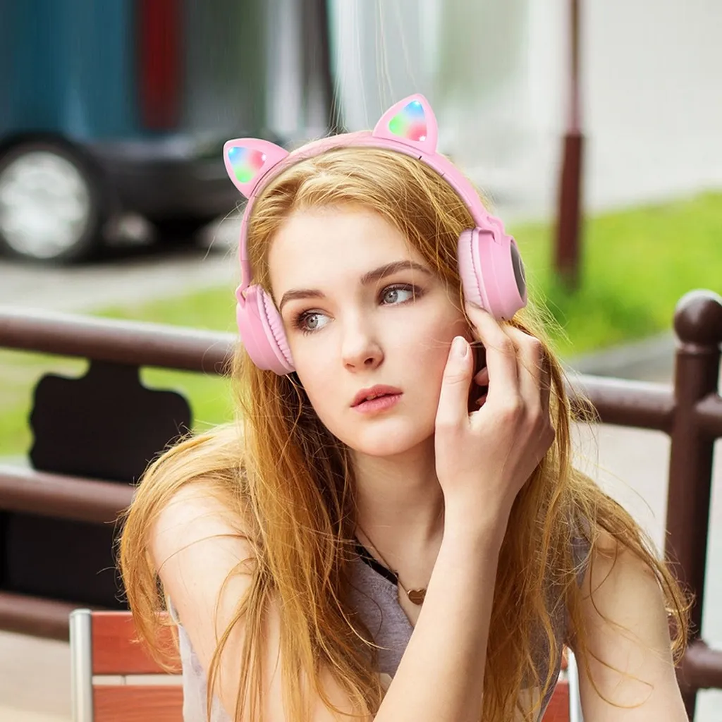 Casque Bluetooth oreilles de chat Hoco W27 gris pour enfant et ado - 6