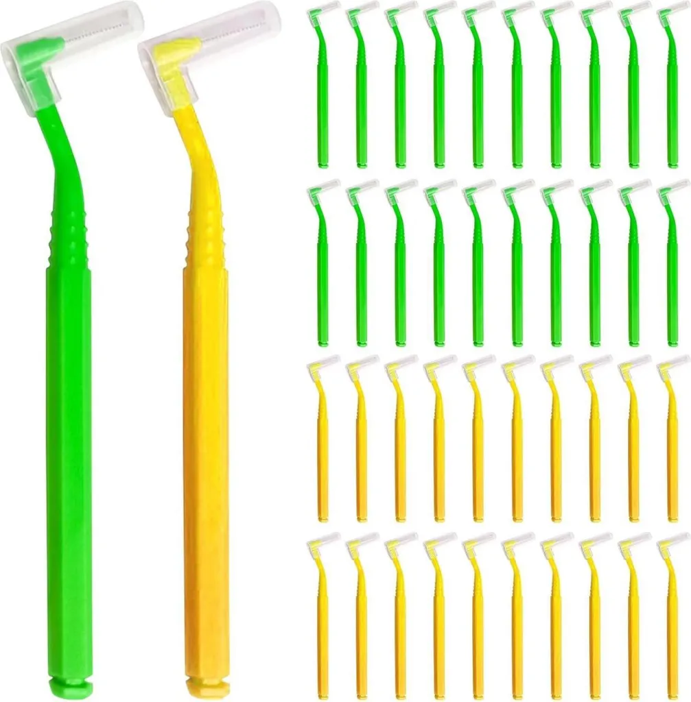 Brossettes interdentaires anti-plaque en forme de L, lot de 40