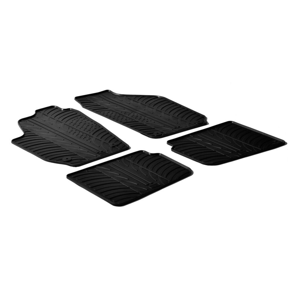 Maßgeschneiderte Gummifußmatten-Set in Schwarz für Skoda Roomster 09/06>10/15