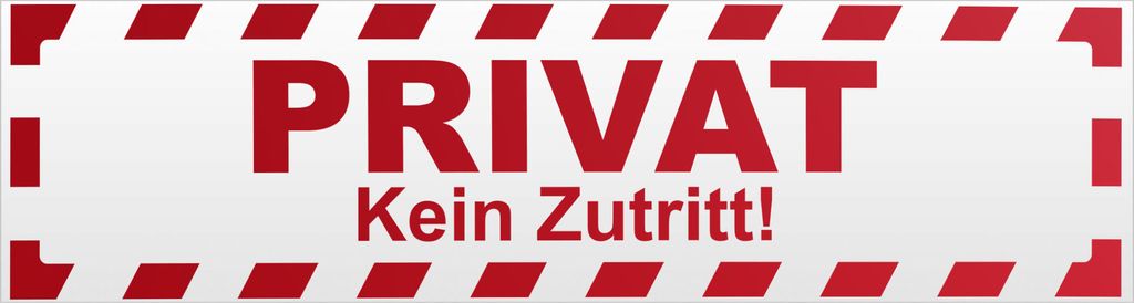Kiwistar Privat kein Zutritt gestreift Magnetschild Schild magnetisch - 20cm Rot - reflektierend - Magnetfolie für Auto PKW Kfz
