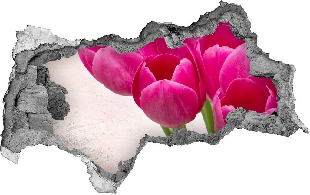Selbstklebender Loch-3D-Aufkleber 95x73 cm rosa Tulpen Produktbild 