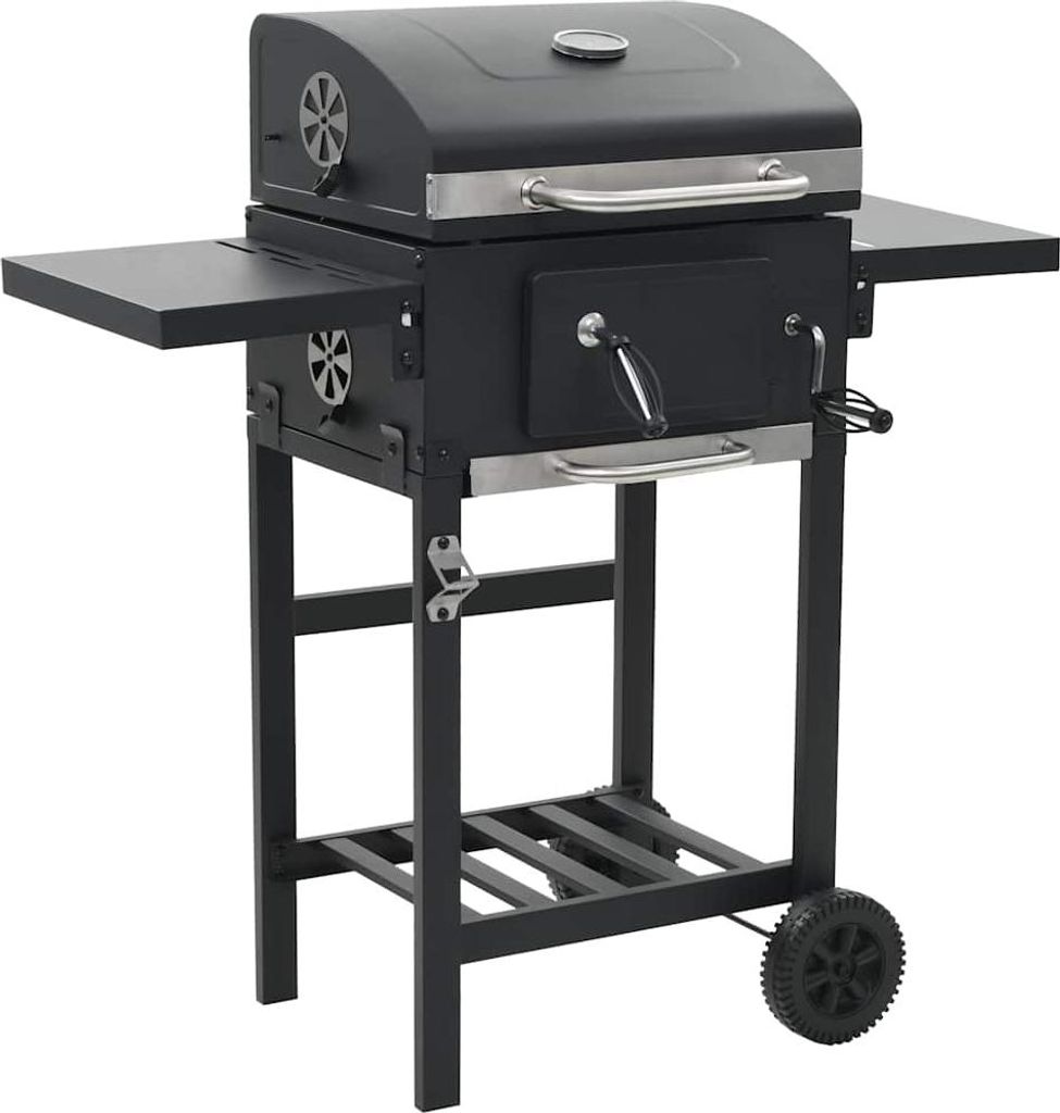 vidaXL 3-in-1 Outdoor-Pizzaofen & Grill Schwarz Produktbild 