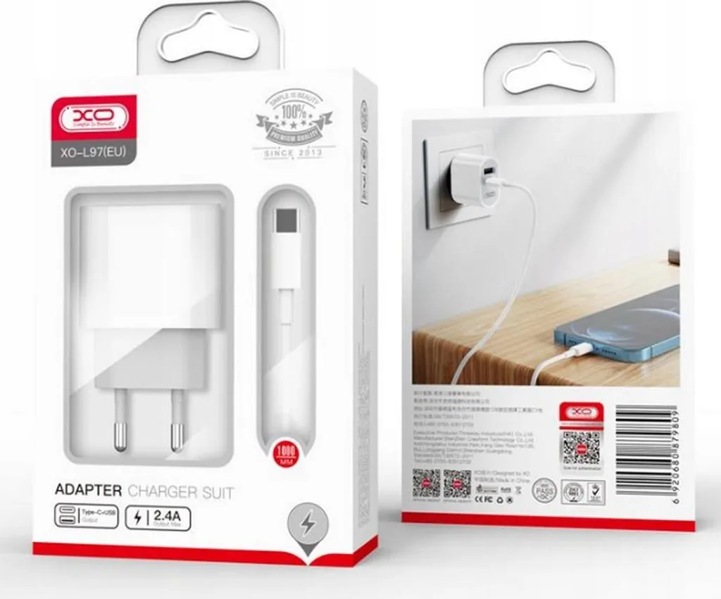 Bloc prise secteur USB et câble Type-C XO-L97 pour smartphone Android - 5