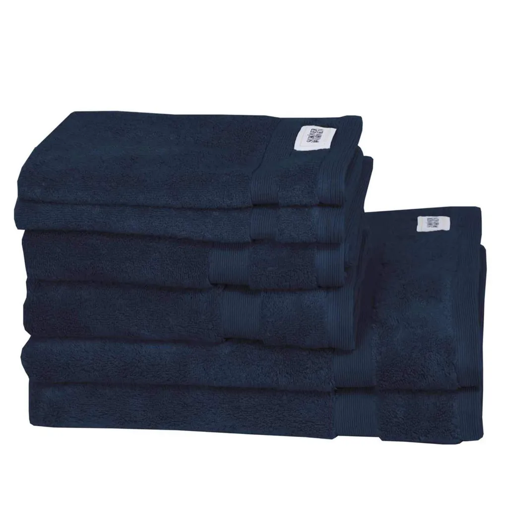 Offerta Set 6 Pezzi Schöner Wohnen Cuddly Navy - Spugna 100% Cotone