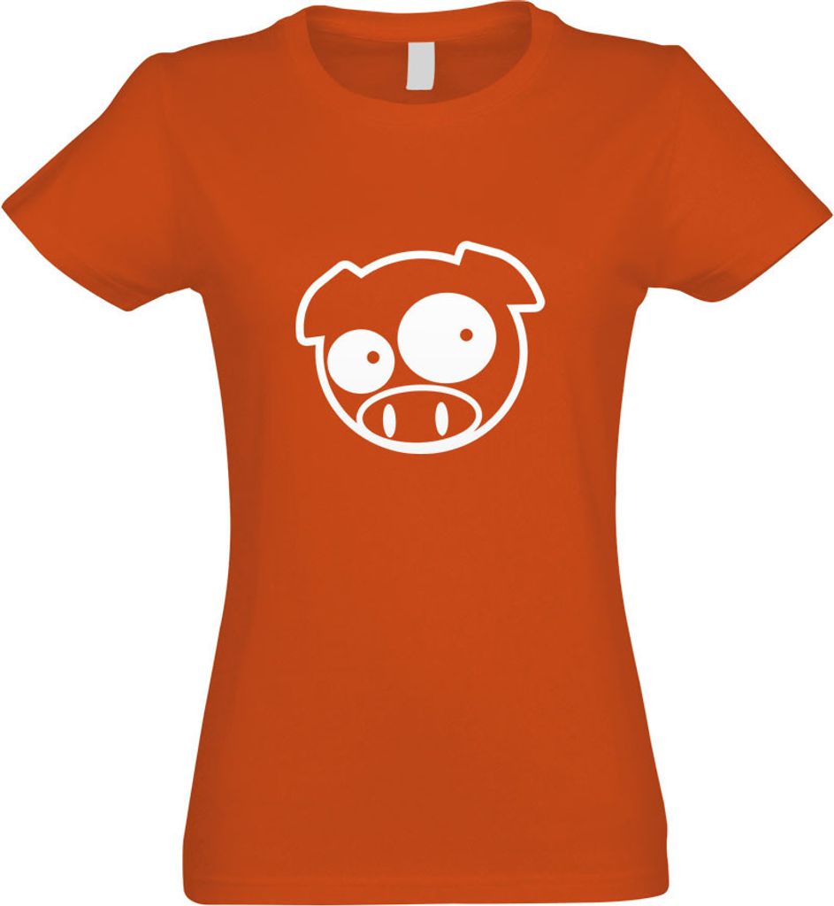 Kiwistar - T-Shirt tailliert - Damen - orange - JDM Schwein - mit Motiv Bedruckt - Funshirt Design - Sport - Freizeit - Damen - M