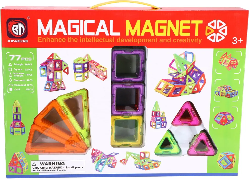 Magnetische Tegels 77 Pezzi: Set Costruzioni Magnetiche Facili e Veloci