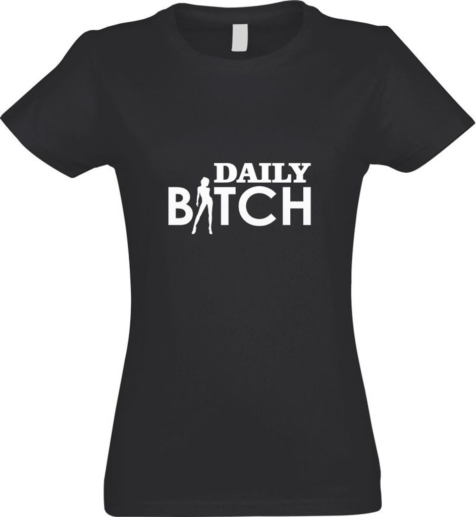 Kiwistar - T-Shirt tailliert - Damen - Graphit - Daily Bitch - mit Motiv Bedruckt - Funshirt Design - Sport - Freizeit - Damen - XXL