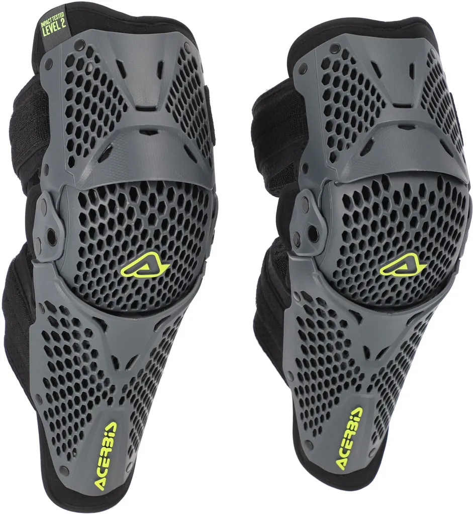 Protections de genoux Acerbis K035 grises pour pilote de moto-cross