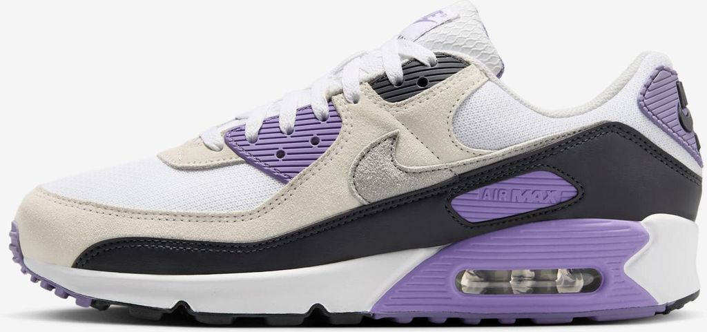 Nike Air Max 90 "White Dusty Amethyst Photon Dust Light Smoke Grey" Bunt, Größe: 44.5