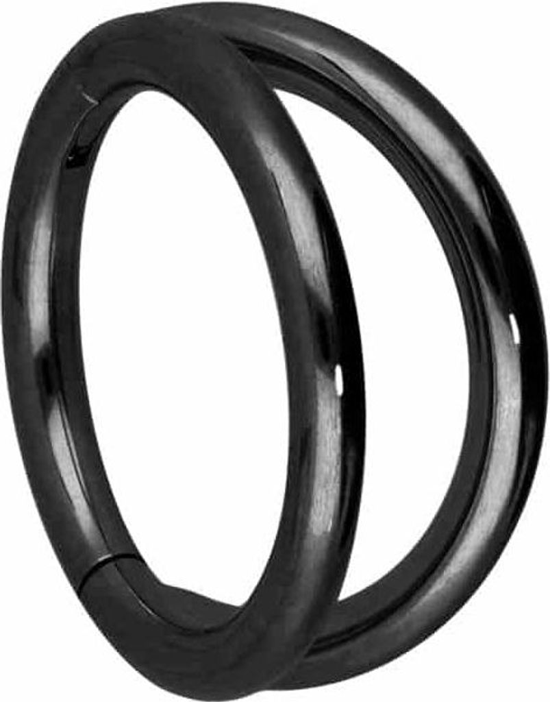 Ohrpiercing, Nasenpiercing, Septum Piercing Chirurgenstahl Segmentring Clicker 2 RINGE Schwarz Innendurchmesser: 8 mm