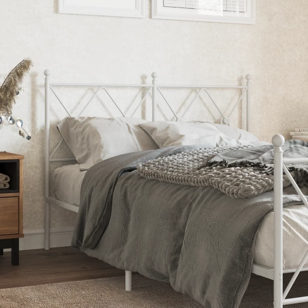 "Rabatt" Bettkopfteil modern - Kopfteil für Bett - Metall Weiß 120 cm - Kopfteile CC17291