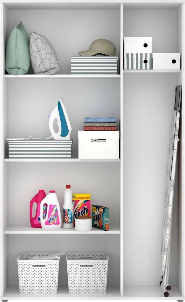 Armoire de Rangement Multi-usage Blanche 116 cm Aniello à 4 Tablettes - 6